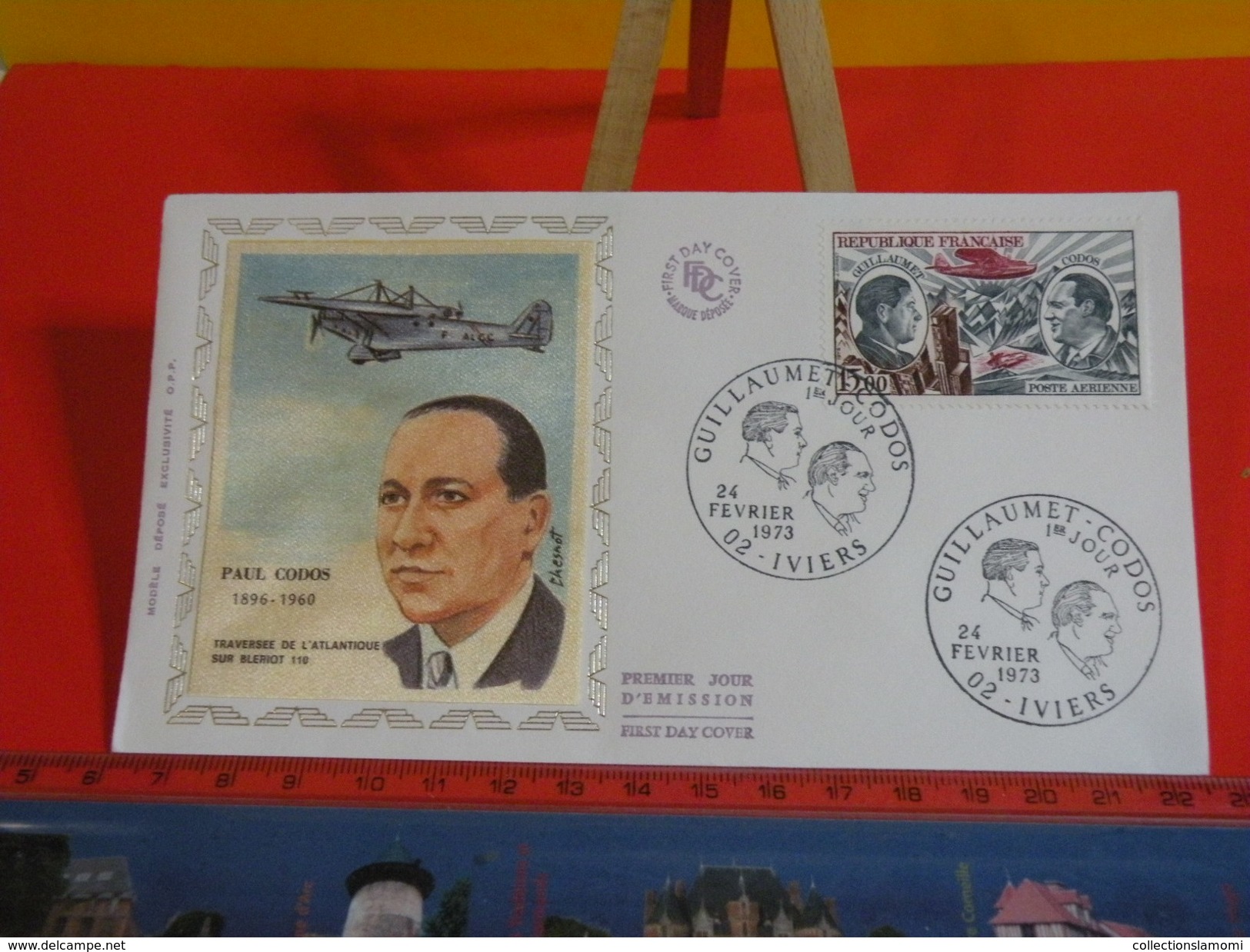 FDC > 1970-1979 > Paul Codos - Henri Guillaumet - 02 Iviers - 24.2.1973 - 1er Jour.Coté 35 &euro; - 1970-1979