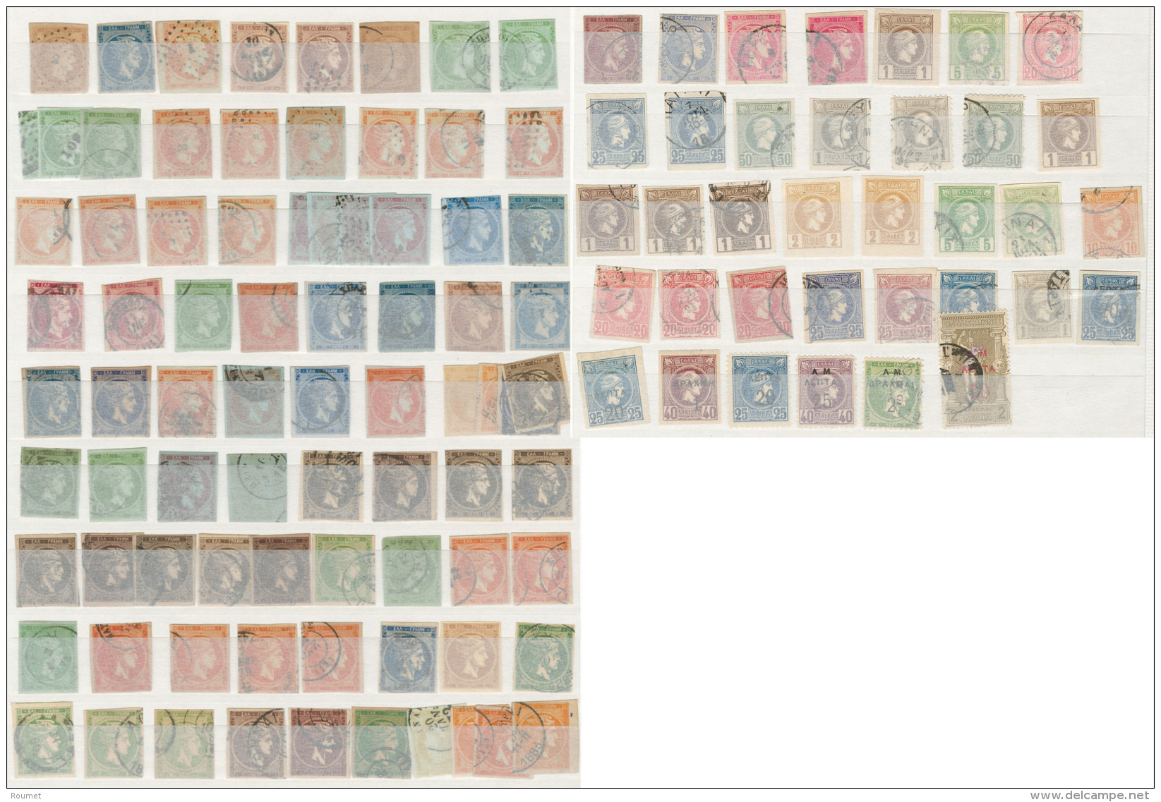 Lot. 1861-1900 (Poste), Valeurs Diverses, Doubles, Nuances Et Obl Diverses. - TB, B Ou Pd - Other & Unclassified