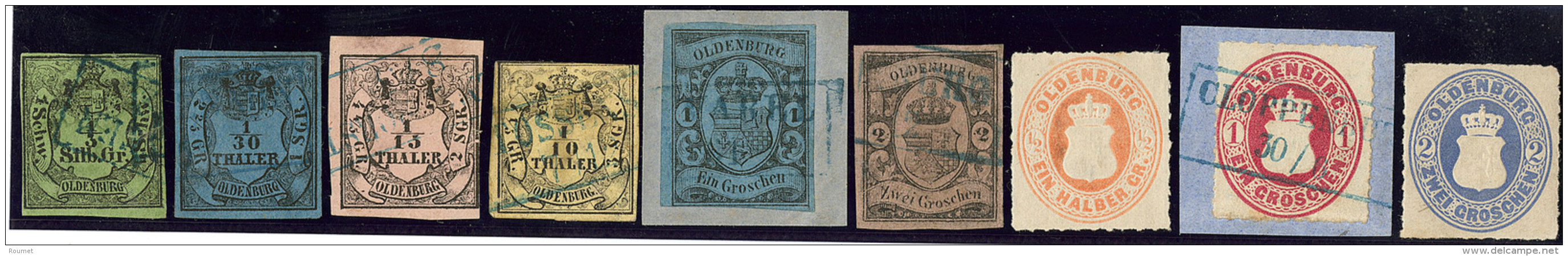 Oldenburg. Nos 1 &agrave; 4, 6, 7, 16 &agrave; 18. - TB, B Ou Pd - Oldenburg