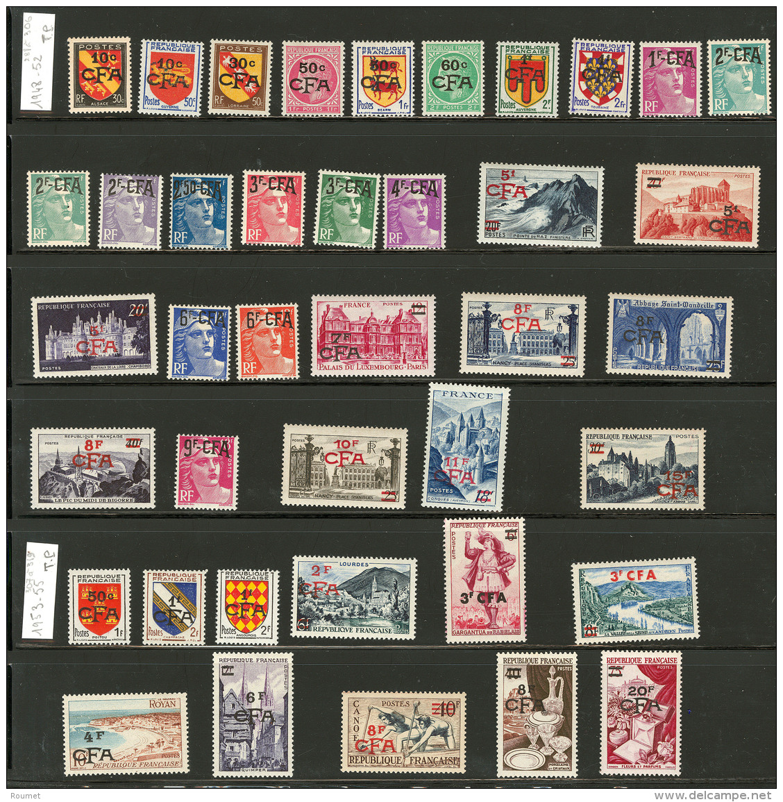 Collection. CFA. 1949-1974 (Poste, PA, Taxe), Compl&egrave;te Dont PA 51. - TB - Other & Unclassified