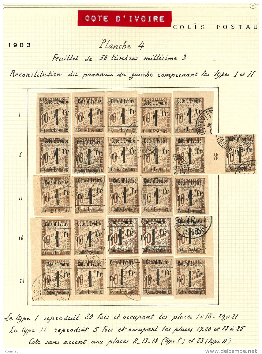 No 8, Reconstitution Du Panneau Gauche De 25 Ex + Paire Mill. 3, Avec Vari&eacute;t&eacute;s Sans Accent Cases 8, 13 Et - Other & Unclassified