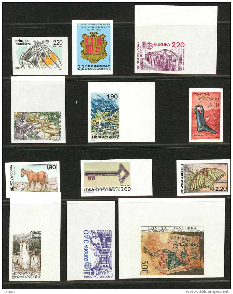 Lot. Non Dentel&eacute;s. 1985-1988 (Poste, Taxe), Valeurs Moyennes Dont Bloc De Quatre. - TB - Other & Unclassified