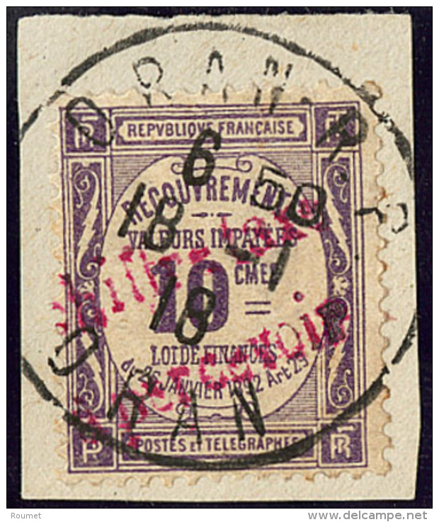 Taxe. Oran. No 1, Obl Cad 18.1.18 Sur Petit Fragment. - TB - Vide