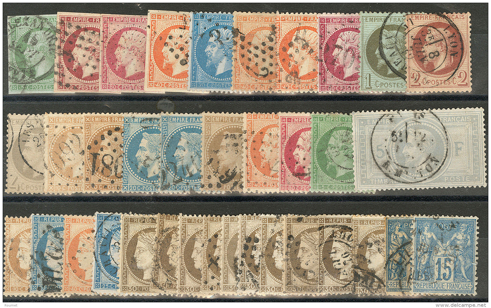 1853-1876, Nuances Et Obl Diverses, Tous &eacute;tats - Collections