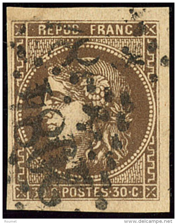 No 47c, Brun Noir, Obl Gc Lourde Mais TB - 1870 Bordeaux Printing