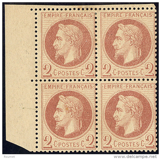 No 26II, Bloc De Quatre Cdf, Centrage Courant Mais Tr&egrave;s Frais Et TB - 1863-1870 Napoleon III With Laurels