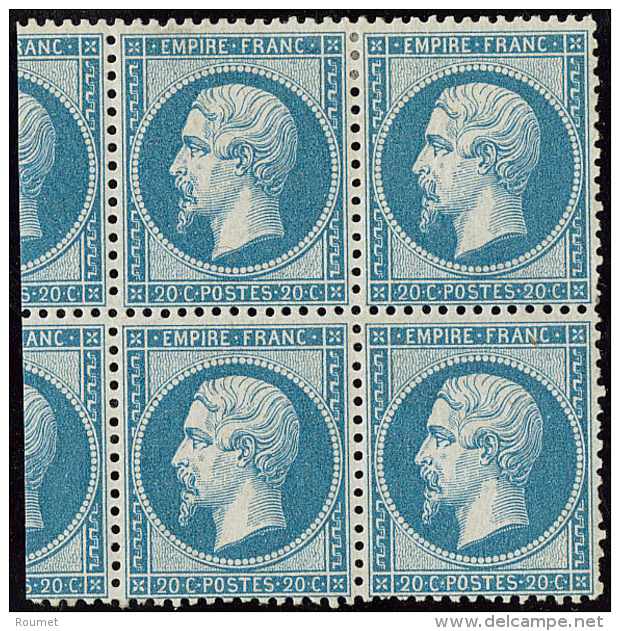 No 22, Bloc De Quatre + 2 Voisins, Qqs Dents Irr&eacute;guli&egrave;res Mais Tr&egrave;s Frais Et TB D'aspect - 1862 Napoleon III