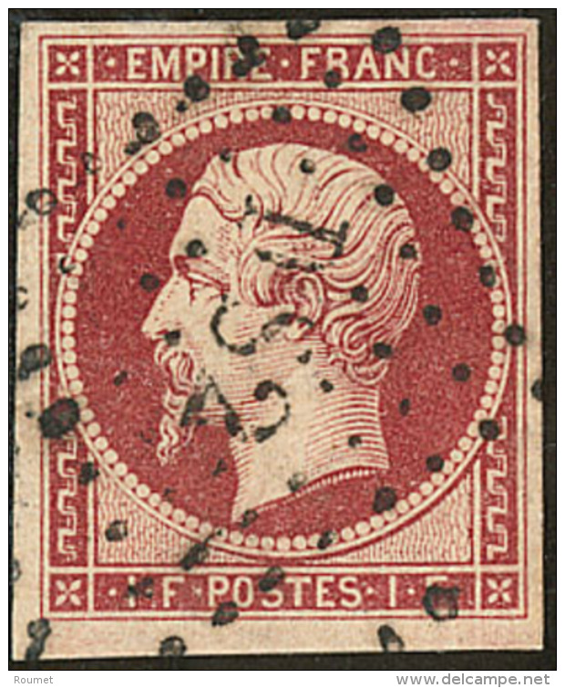 No 18, Obl Losange "DS 2", Jolie Pi&egrave;ce. - TB. - R - 1853-1860 Napoleon III