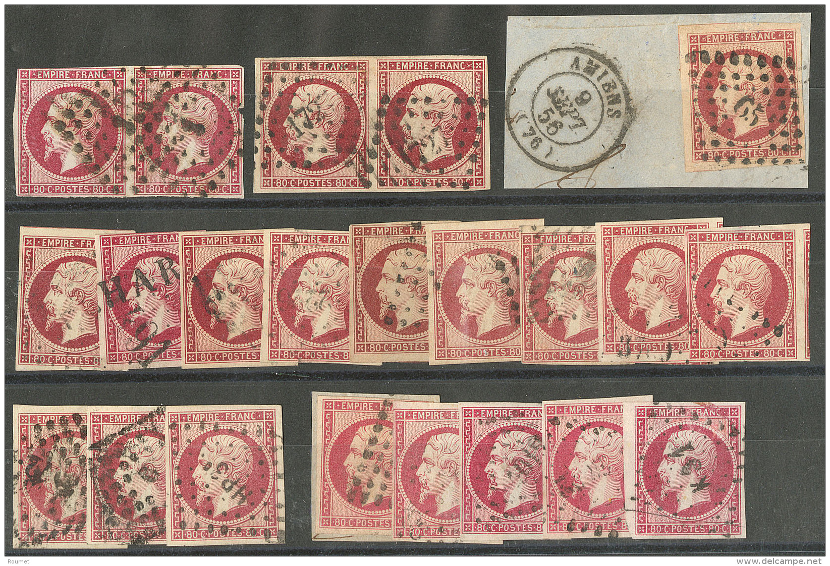 Nos 17A (17 Dont 2 Paires) , 17B (5), Nuances, Qqs Ex Pd Mais Majorit&eacute; TB - 1853-1860 Napoleon III