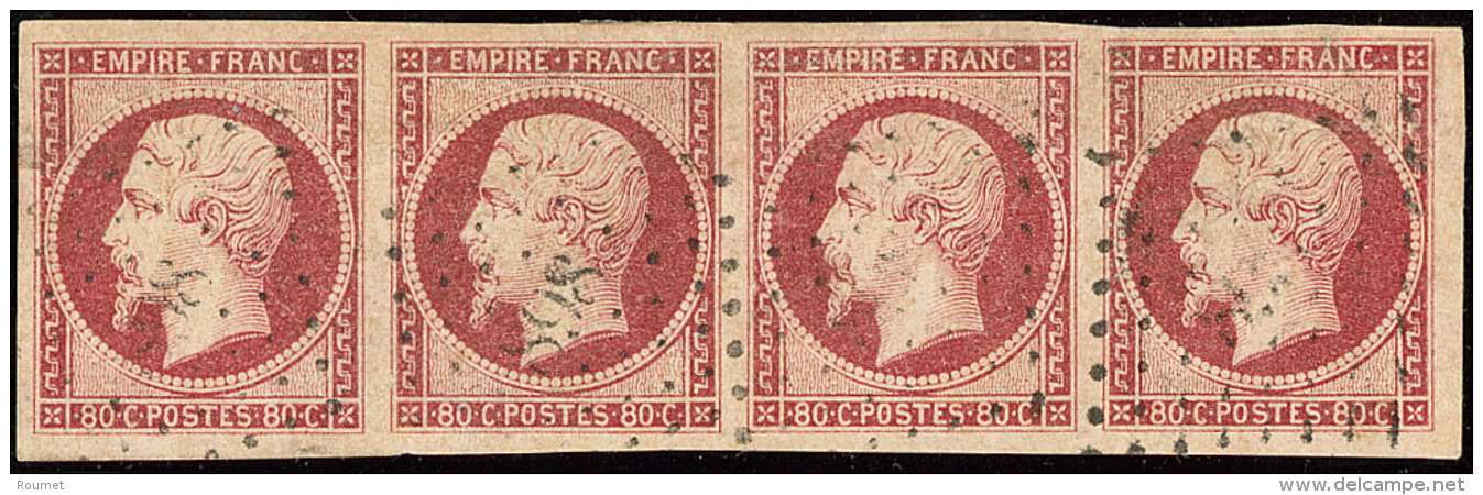 No 17A, Bande De Quatre Obl Pc 898, Jolie Pi&egrave;ce. - TB - 1853-1860 Napoleon III