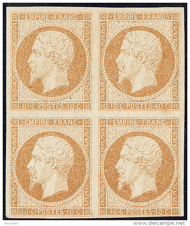 Essai Dans La Couleur. No 13I, Bloc De Quatre (2 Ex *). - TB - 1853-1860 Napoleon III