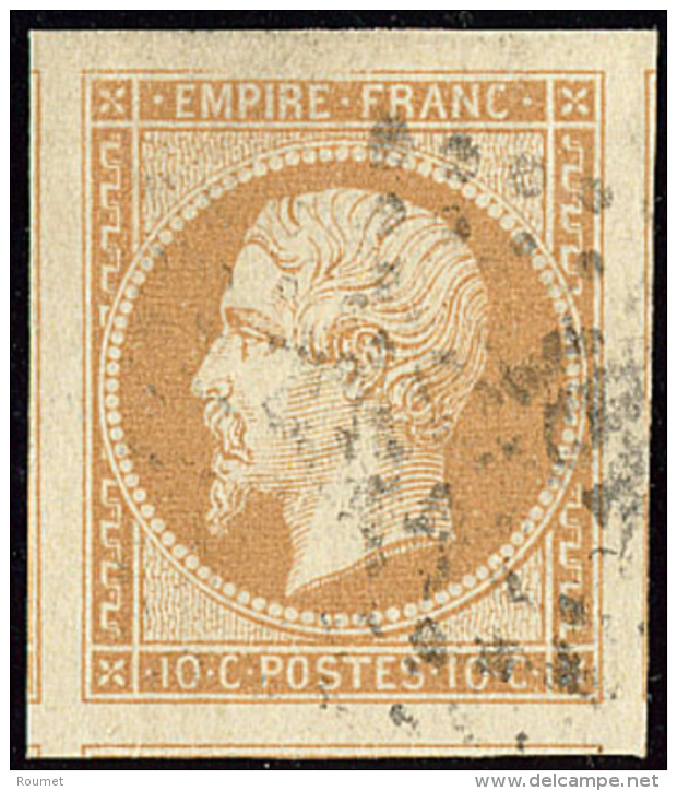 No 13Ie, Bistre-terne Imp. D&eacute;fectueuse, 4 Voisins, Superbe - 1853-1860 Napoleon III