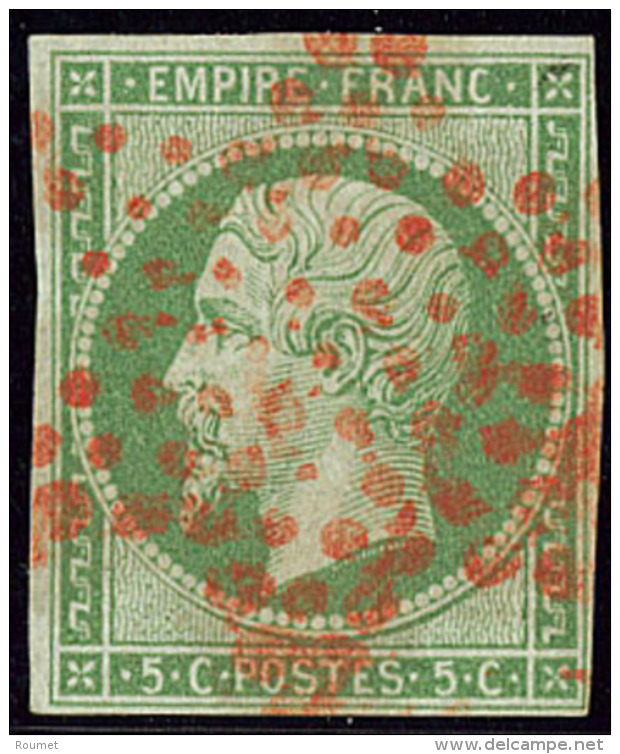 No 12, Vert, Obl &eacute;toile Rouge, Petites Marges Mais TB - 1853-1860 Napoleon III