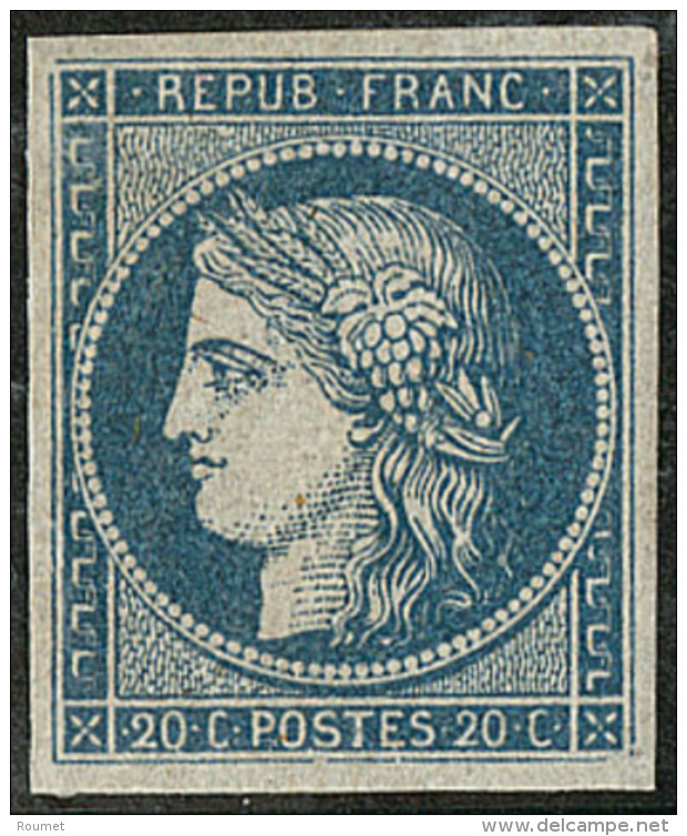 Non &eacute;mis. No 8c, Bleu Sur Azur&eacute;, Tr&egrave;s Frais. - TB. - R (cote Yvert) - 1849-1850 Ceres