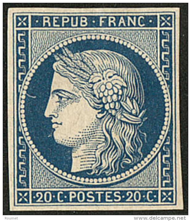 Non &eacute;mis. No 8a, Bleu Fonc&eacute;, Forte Charni&egrave;re Mais Tr&egrave;s Frais Et TB. - R (cote Yvert) - 1849-1850 Ceres