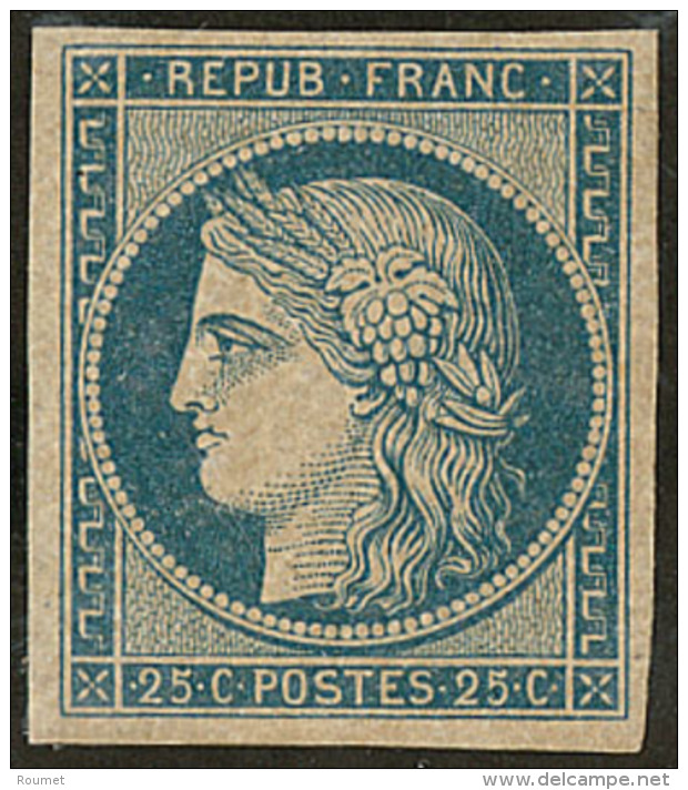 No 4, Bleu, L&eacute;g&egrave;rement Jauni Sinon TB. - R - 1849-1850 Ceres