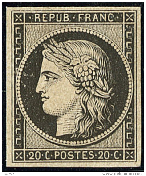 No 3f, Noir Sur Teint&eacute;, Tr&egrave;s Frais. - TB - 1849-1850 Ceres