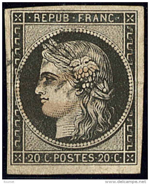 Oblit&eacute;rations Sur 20c Noir. Cursive "79 Maillezais" + Plume, Sur N&deg;3 (pd), TB D'aspect - 1849-1850 Ceres