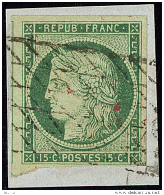 No 2, Nuance Fonc&eacute;e, Un Voisin, Obl Grille Sans Fin, Sur Support. - TB - 1849-1850 Cérès