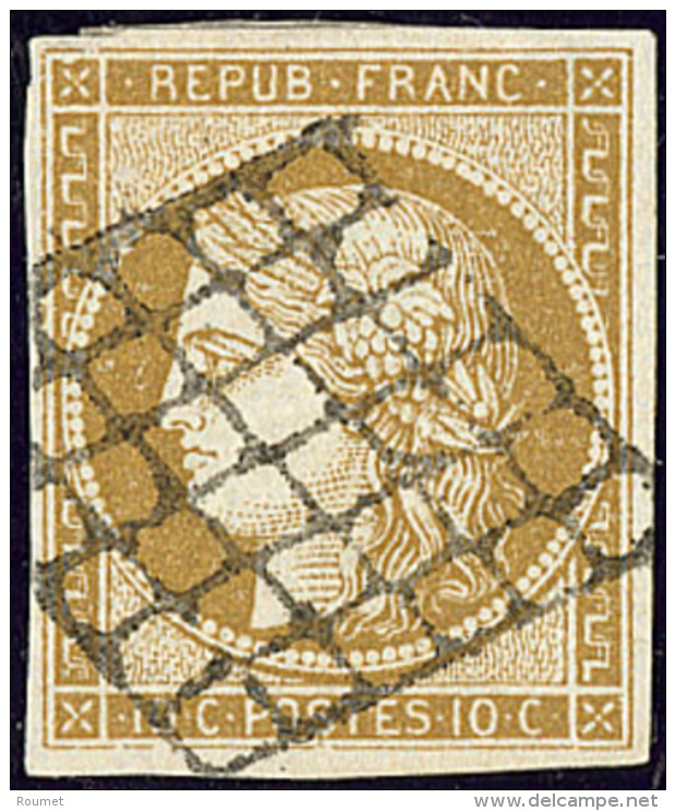 No 1c, Bistre-verd&acirc;tre, Obl Grille, Belle Nuance. - TB - 1849-1850 Ceres