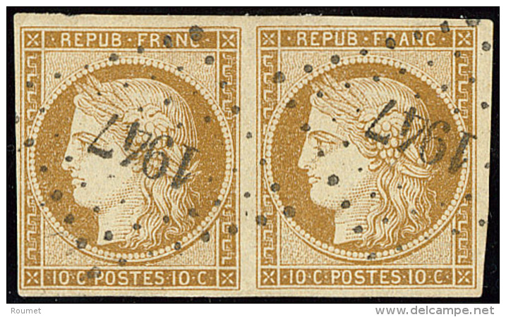 No 1, Paire Obl Pc 1947. - TB - 1849-1850 Cérès