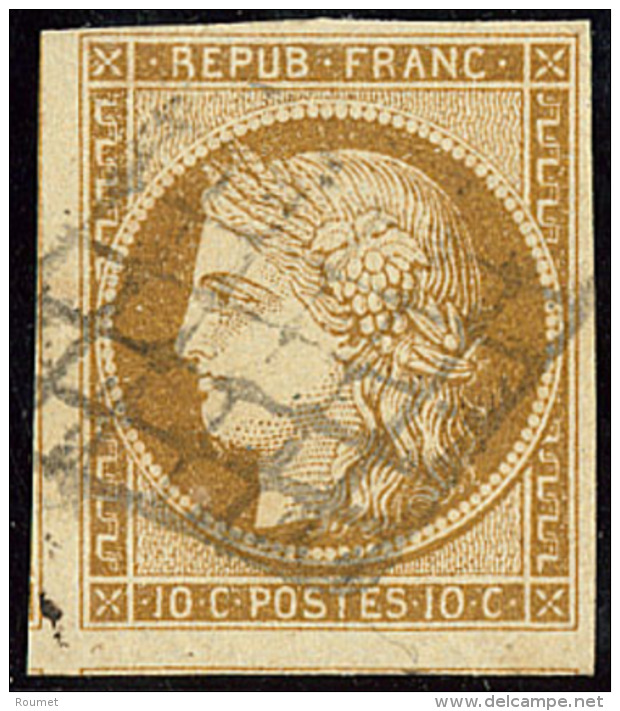 No 1, Nuance Fonc&eacute;e, 3 Voisins, Obl Grille. - TB - 1849-1850 Cérès