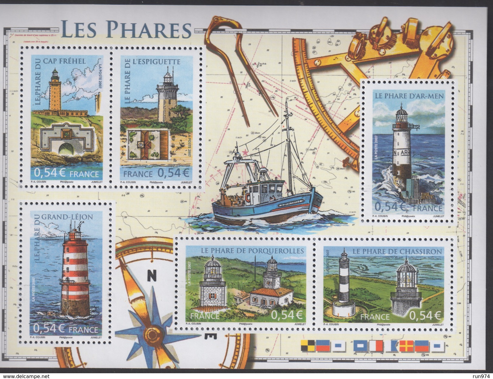 BLOC TIMBRES 2007 - LES PHARES - COTE 10,00&euro; BL65 - Mint/Hinged