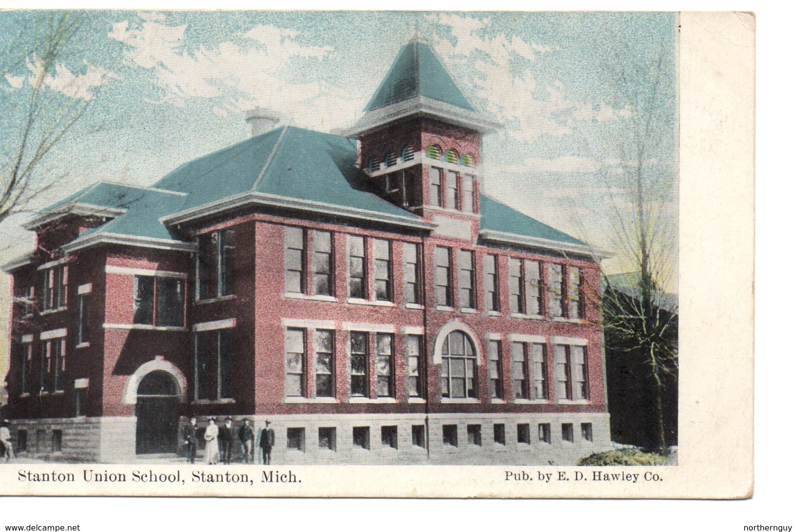 STANTON, Michigan, USA, Stanton Union School, 1914 Hawley Postcard - Autres & Non Classés