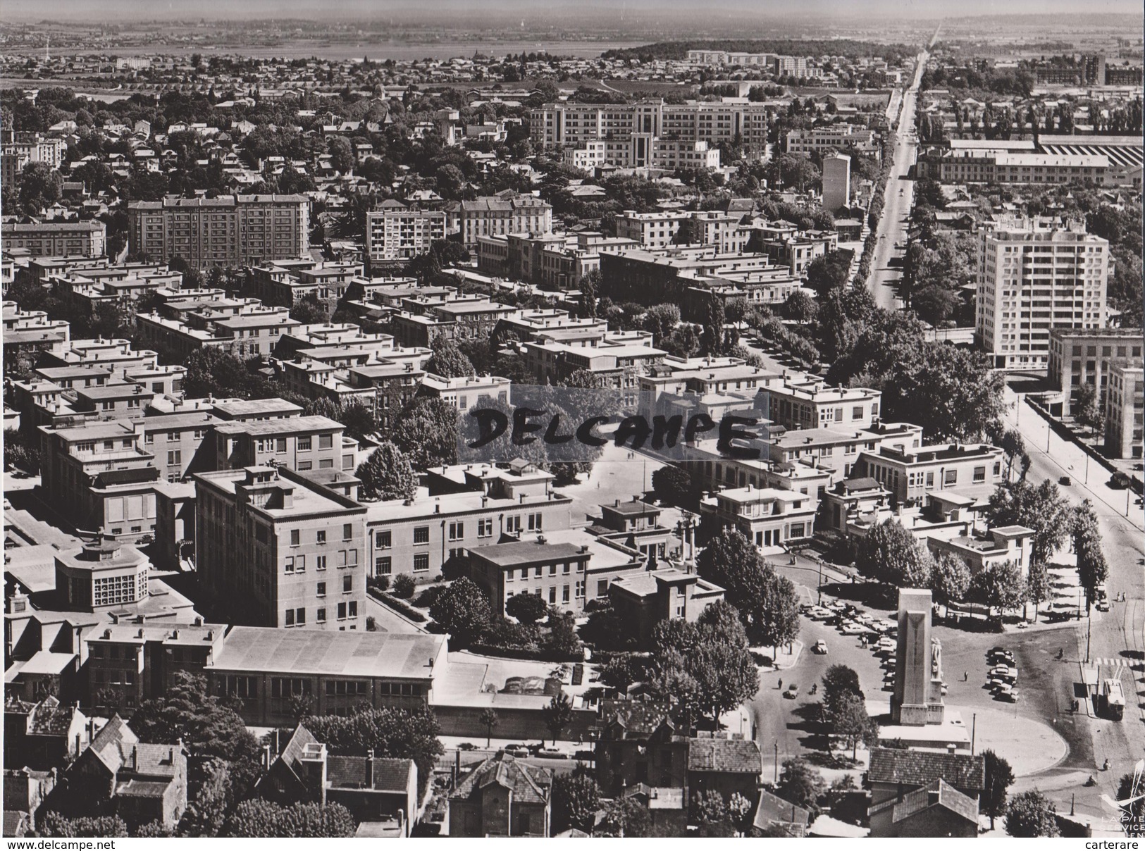 PHOTO ANCIENNE  AERIENNE RARE,PAR LAPIE SERVICE AERIEN,EN AOUT 1961,69,RHONE,LE GRAND LYON,LES HOPITAUX,HOPITAL EDOUARD - Places