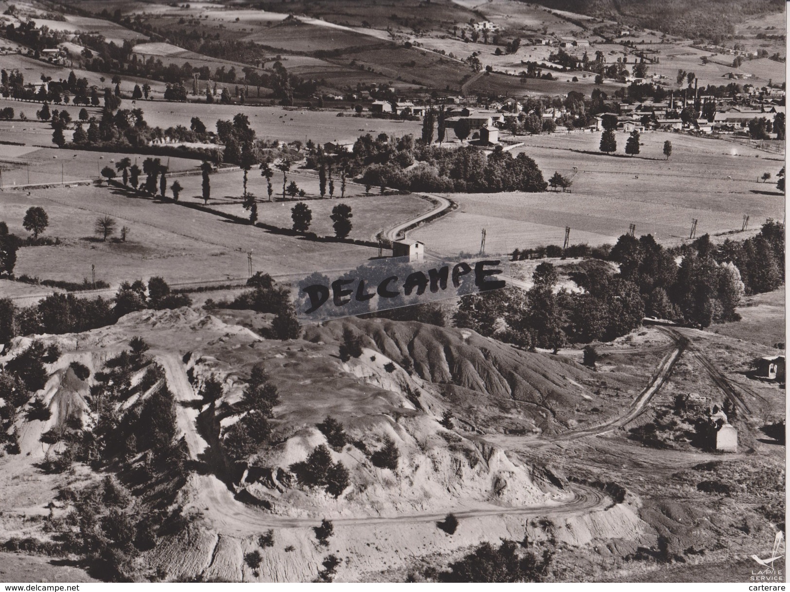 PHOTO ANCIENNE  AERIENNE RARE,PAR LAPIE SERVICE AERIEN,EN SEPTEMBRE 1959,69,RHONE,SAINTE FOY L'ARGENTIERE,PRES LYON - Lieux