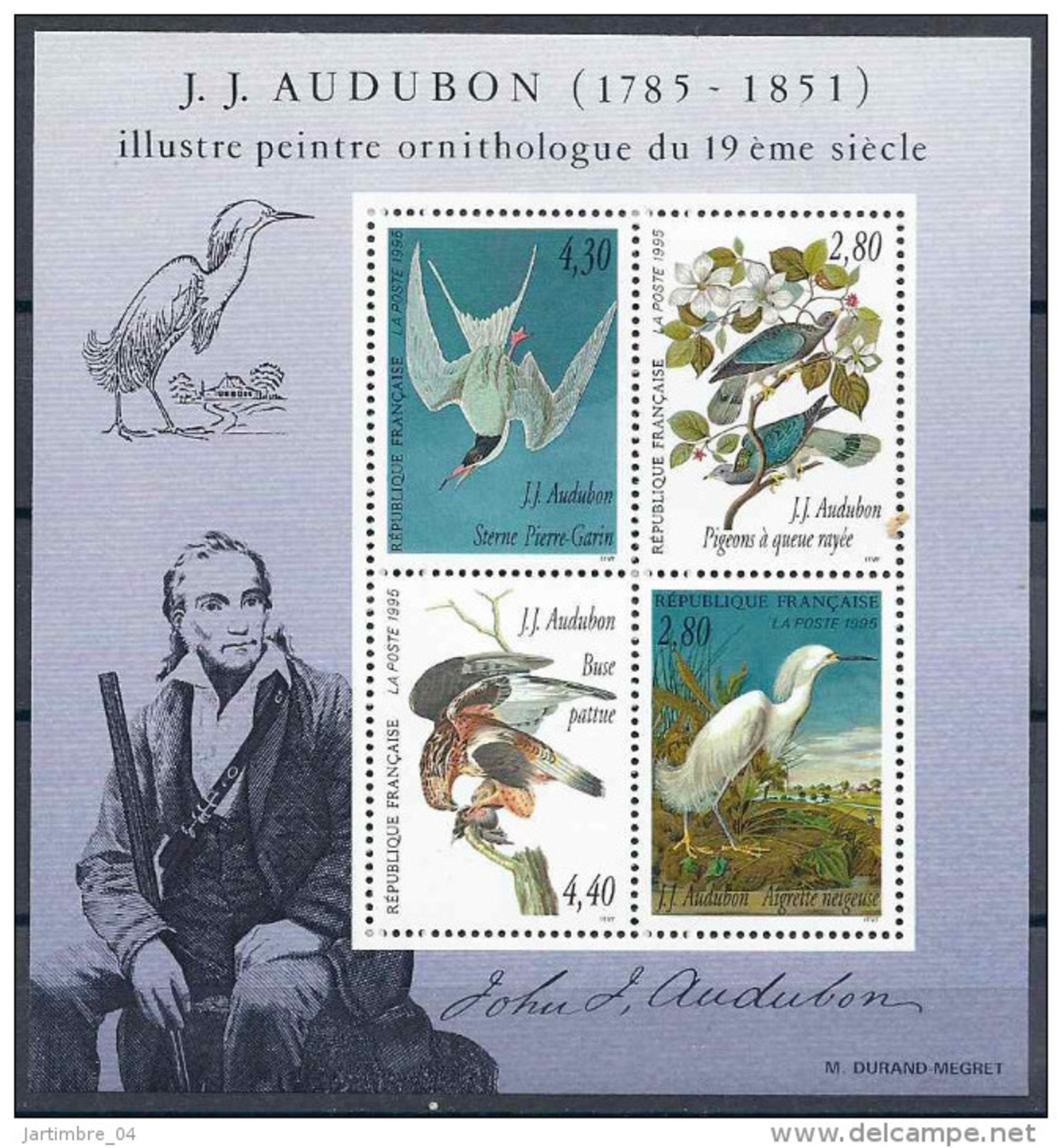 1995 FRANCE BF 18** Audubon, Oiseaux - Neufs