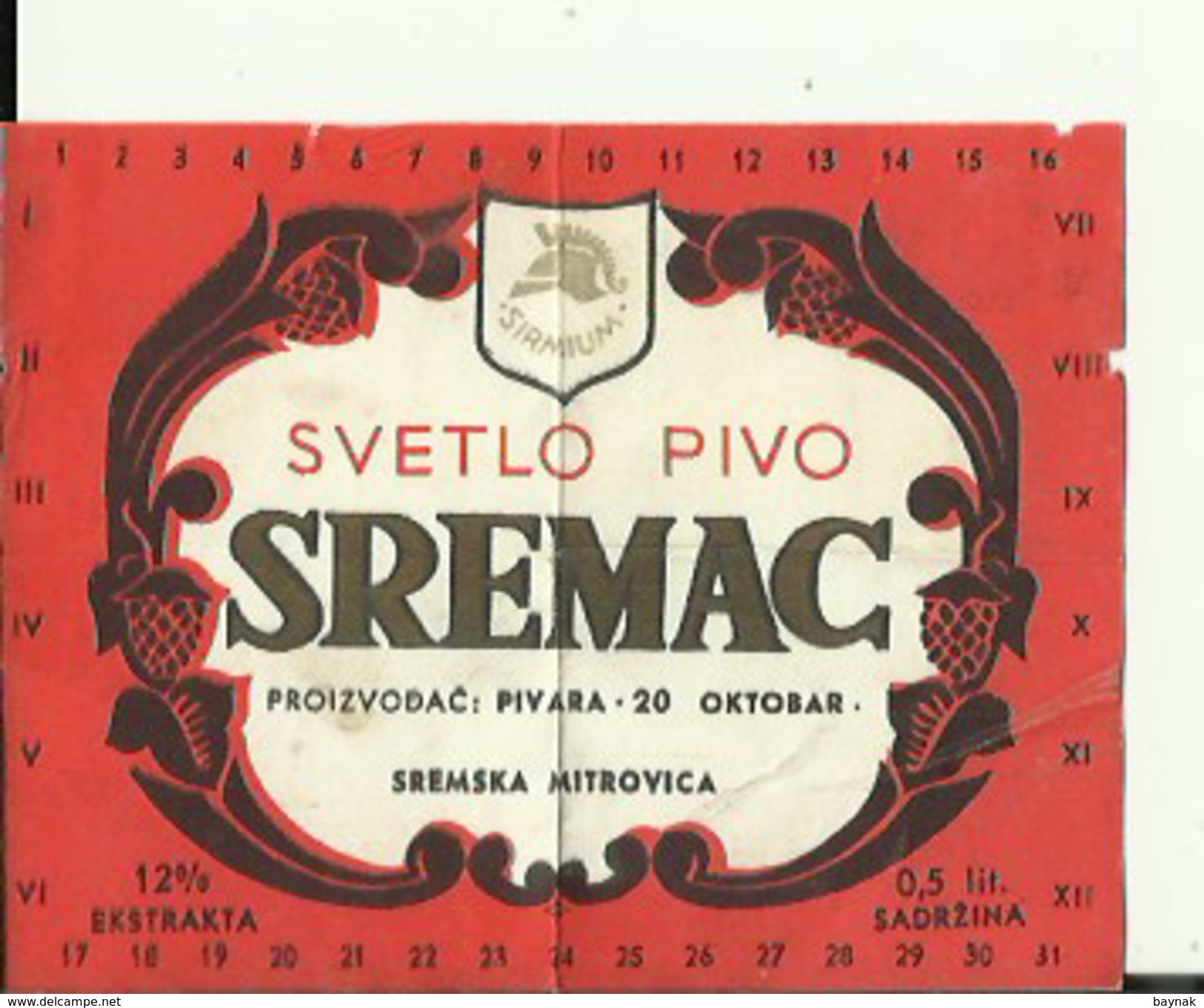 SREMAC --  LABEL, ETIQUETTE  --  SREMSKA MITROVICA, SERBIA - Bier