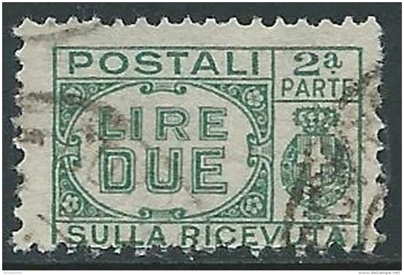 1946 LUOGOTENENZA USATO PACCHI POSTALI SEZIONE 2 LIRE - P46 - Paketmarken