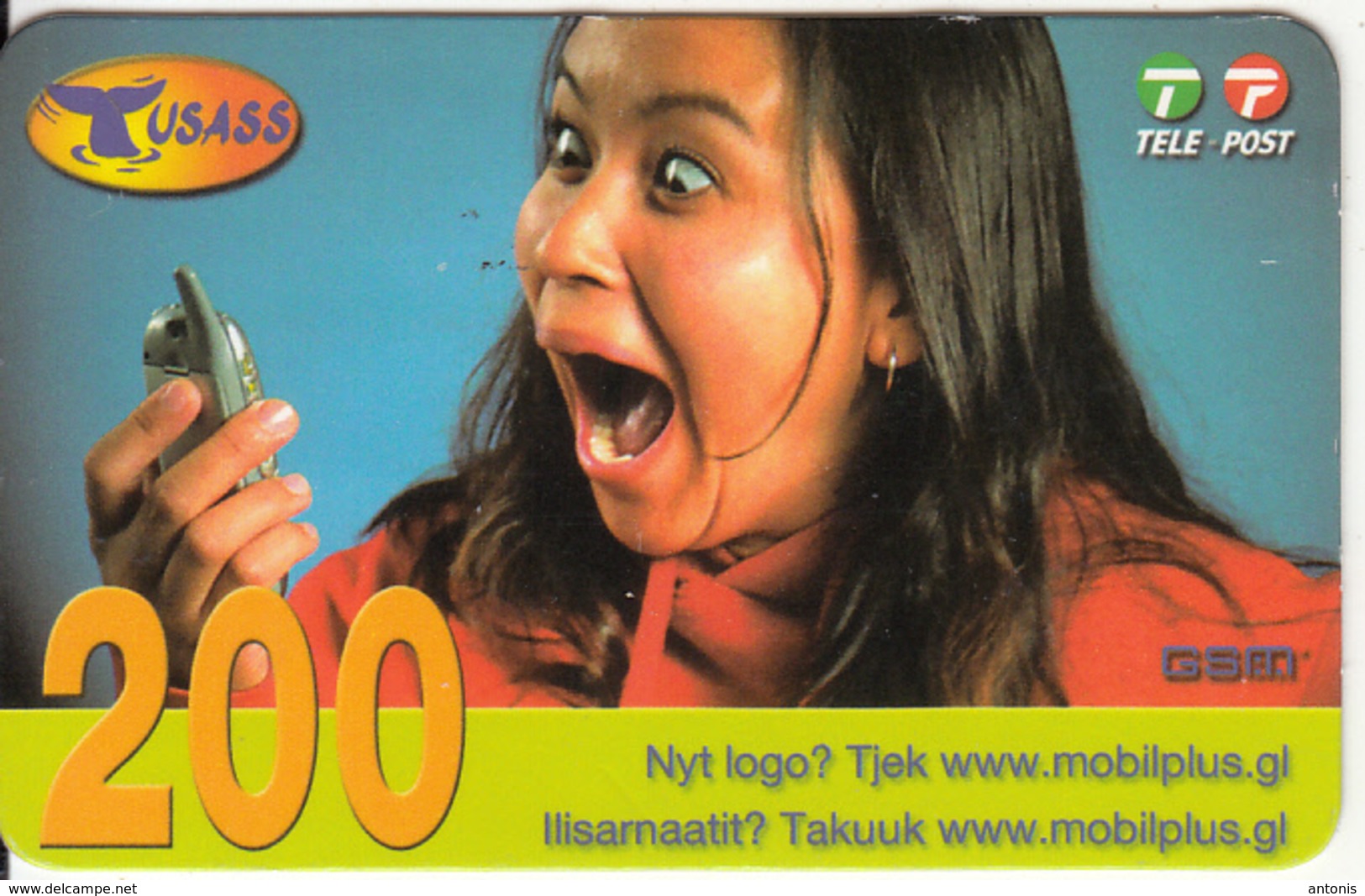 GREENLAND - Girl, USASS/Tele Post Prepaid Card 200 Kr., Exp.date 21/04/07, Used - Greenland