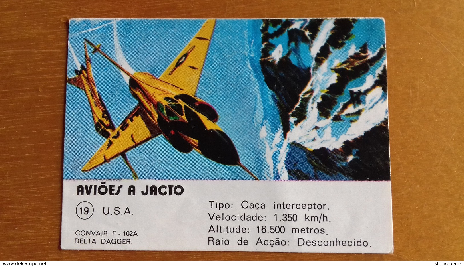 PIRATA BUBBLE GUM CARDS  - JETS -  CONVAIR F 102 DELTA DAGGER (USA) N. 19 - Other & Unclassified