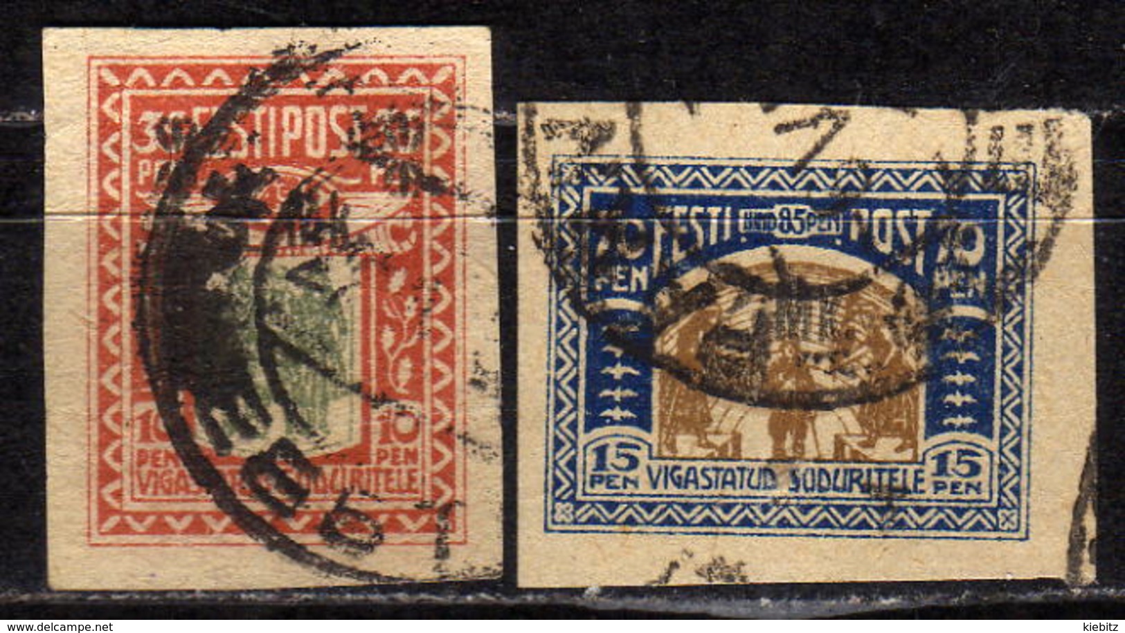 ESTLAND 1920 - Kriegsbeschädigte MiNr: 21+22 Used - Estland