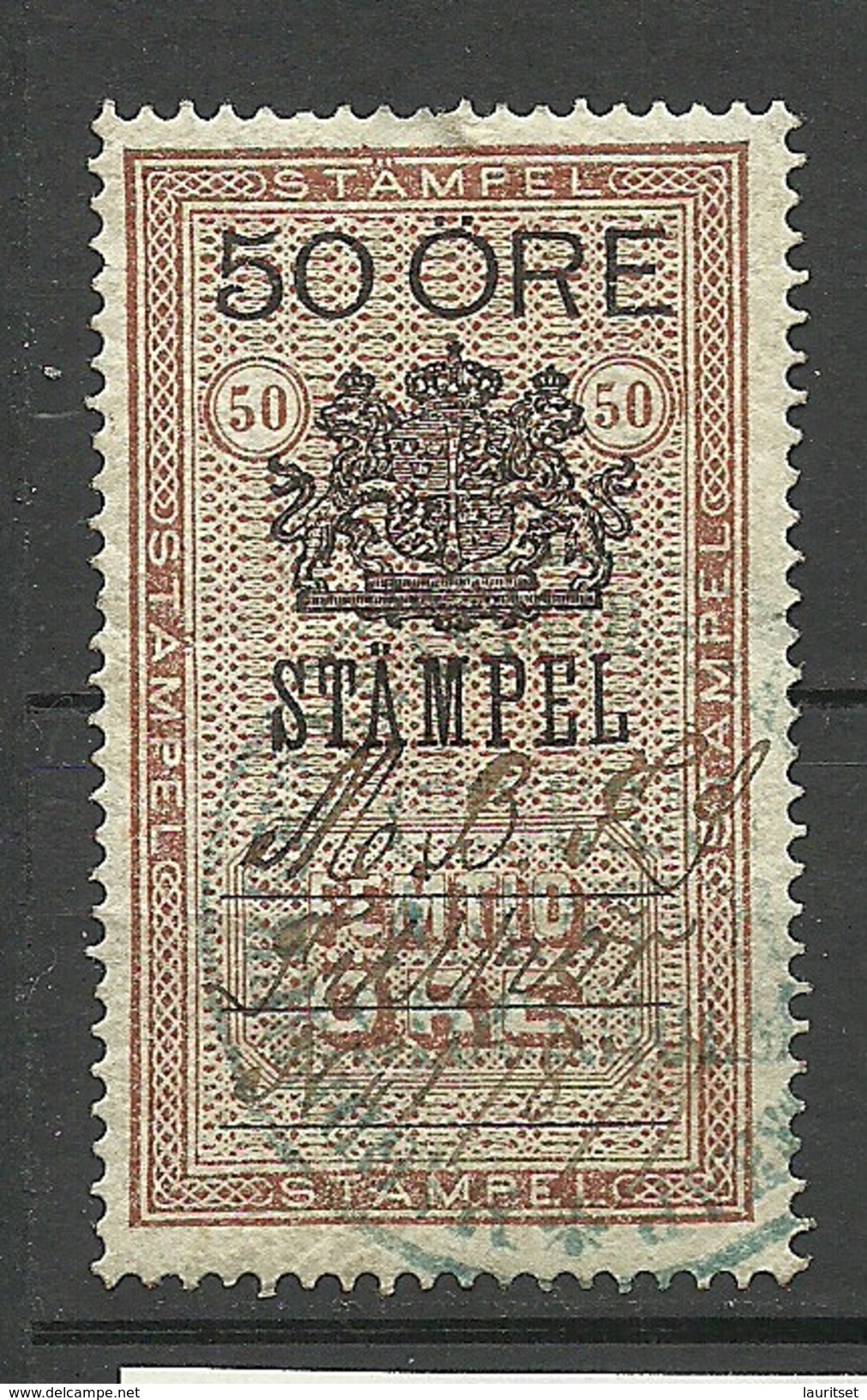 SCHWEDEN Sweden O 1879 Stempelmarke 50 öre O - Fiscaux