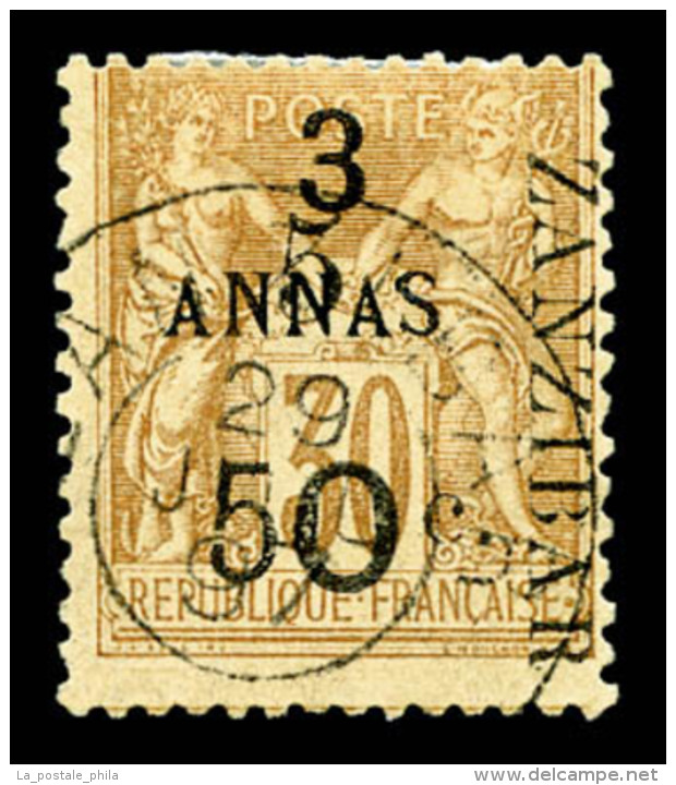 O N&deg;35, 5 Et 50c Sur 3 A. SUP (sign&eacute; Margues/certificat)    Qualit&eacute;: O   Cote: 850 Euros - Used Stamps