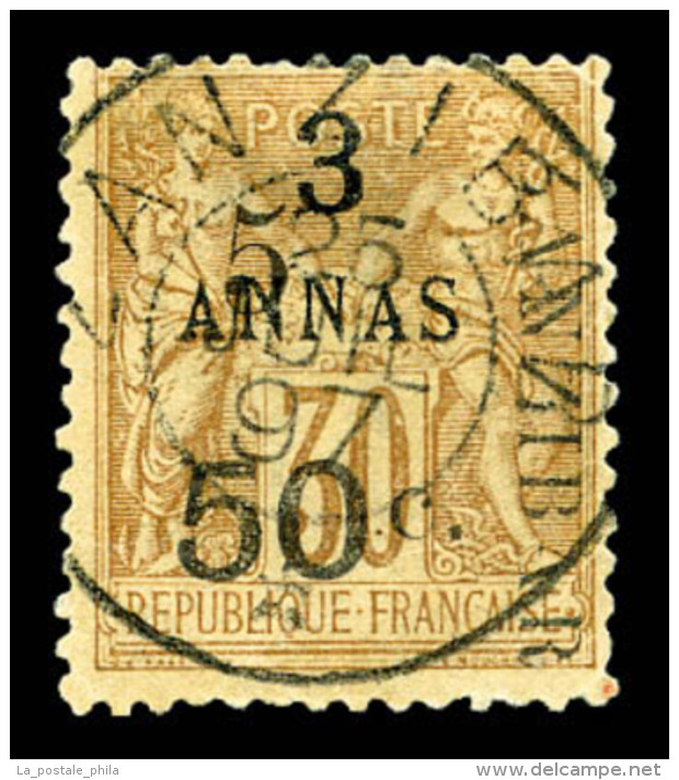 O N&deg;35, 5 Et 50c Sur 3 A. SUP (certificat)    Qualit&eacute;: O   Cote: 850 Euros - Used Stamps