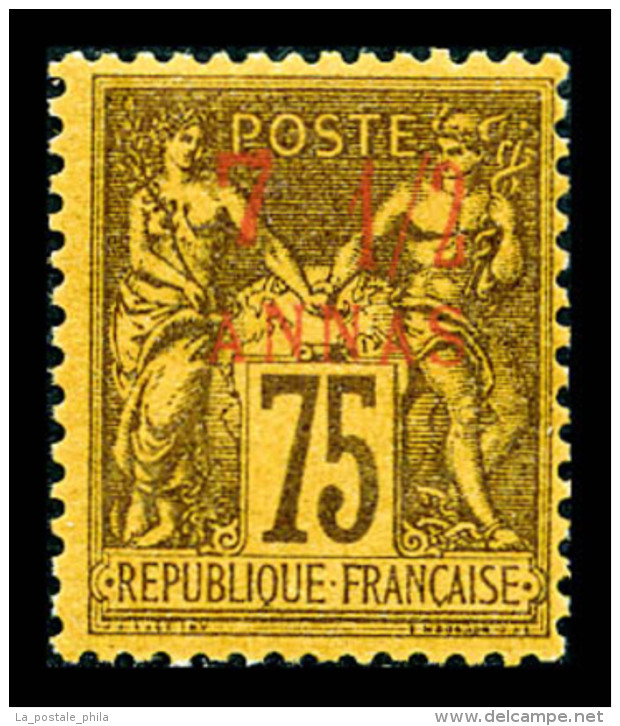 * N&deg;9, 7 1/2 A Sur 75c Violet Sur Jaune, TTB (certificat)    Qualit&eacute;: *   Cote: 600 Euros - Unused Stamps