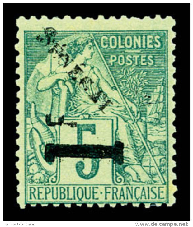 * N&deg;7, 1F Sur 5c Vert, TB (sign&eacute; Brun/certificat)    Qualit&eacute;: *   Cote: 530 Euros - Unused Stamps