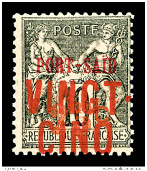 ** N&deg;19, 25c Et VINGT-CINQ Sur 10c, SUP (certificat)    Qualit&eacute;: **   Cote: 795 Euros - Unused Stamps