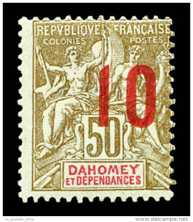 * N&deg;41, 10 Sur 50c Bistre Et Rouge. SUP (sign&eacute; Calves/certificat)    Qualit&eacute;: *   Cote: 1250... - Unused Stamps