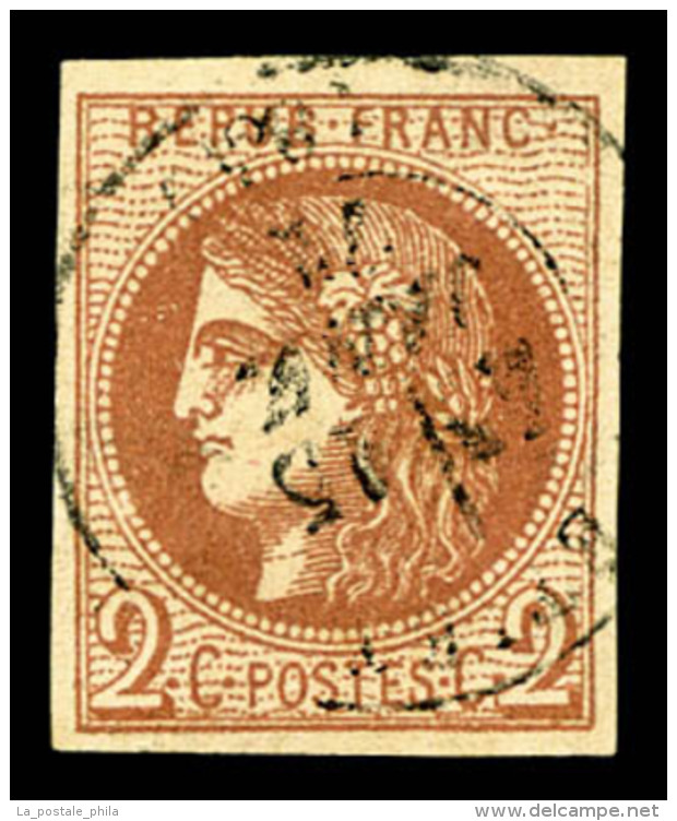 O N&deg;40B, 2c Brun-rouge Rep 2, Frais. TTB (sign&eacute; Scheller)    Qualit&eacute;: O   Cote: 330 Euros - 1870 Ausgabe Bordeaux