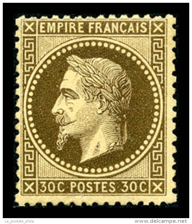 * N&deg;30, 30c Brun-fonc&eacute;, TB (certificat)    Qualit&eacute;: *   Cote: 1200 Euros - 1863-1870 Napoleon III With Laurels