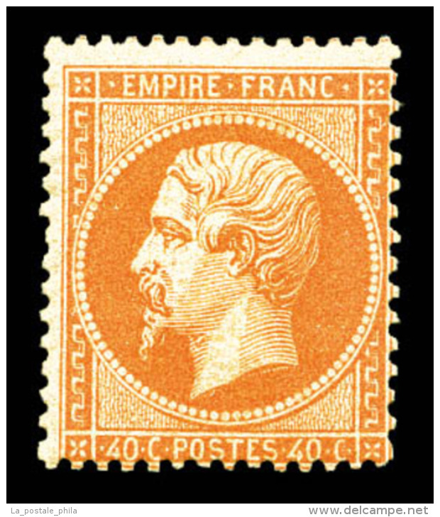 * N&deg;23b, 40c Orange Vif, Tr&egrave;s Frais. TTB (certificat)    Qualit&eacute;: *   Cote: 3250 Euros - 1862 Napoleon III