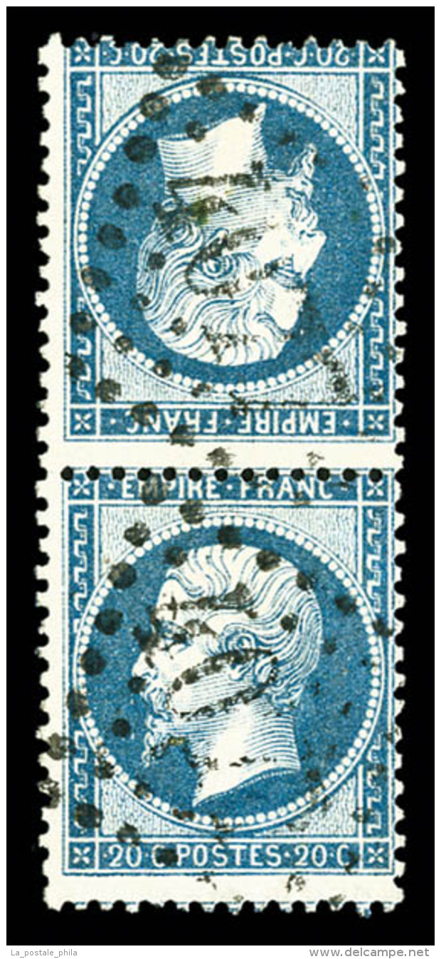 O N&deg;22b, 20c Bleu En T&ecirc;te-b&ecirc;che Verticale, TB (certificats)    Qualit&eacute;: O   Cote: 1400 Euros - 1862 Napoléon III.