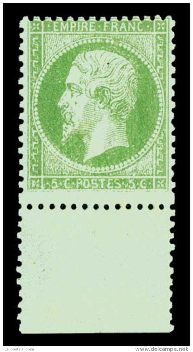 ** N&deg;20e, 5c Vert-clair, Bas De Feuille, SUP (sign&eacute; Calves/certificat)    Qualit&eacute;: ** - 1862 Napoléon III.