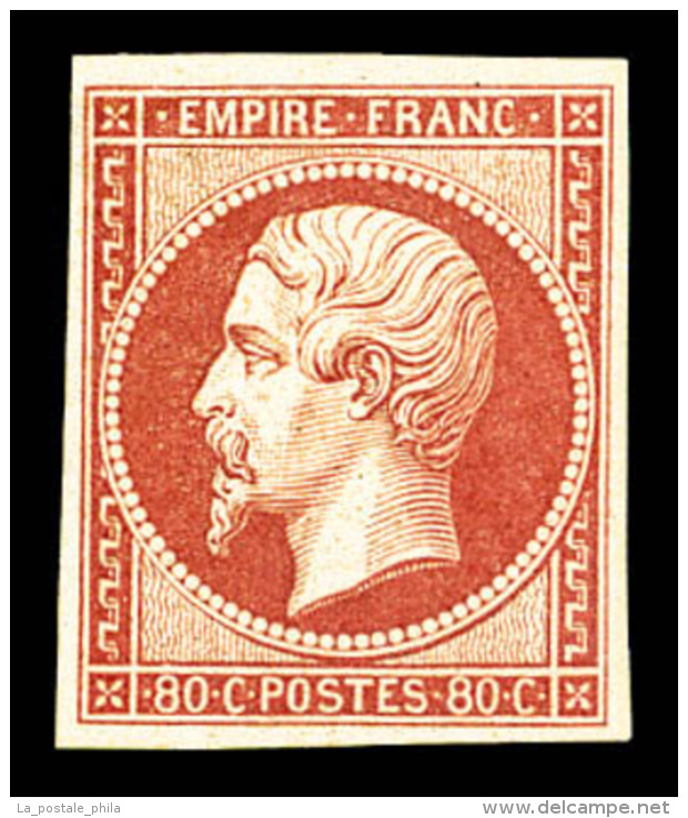 * N&deg;17Ah, 80c Carmin-rose, Impression De 1862, Fra&icirc;cheur Postale, SUPERBE (certificat)    Qualit&eacute;:... - 1853-1860 Napoleon III