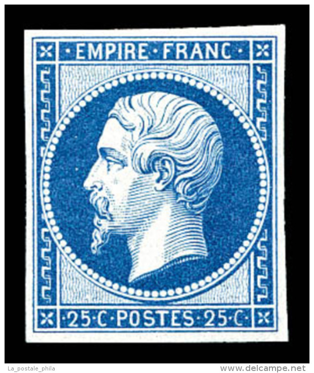 ** N&deg;15c, 25c Bleu, Impression De 1862, FRA&Icirc;CHEUR POSTALE, SUP (certificat)    Qualit&eacute;: ** - 1853-1860 Napoléon III.